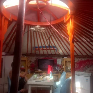 Inside yurt ger