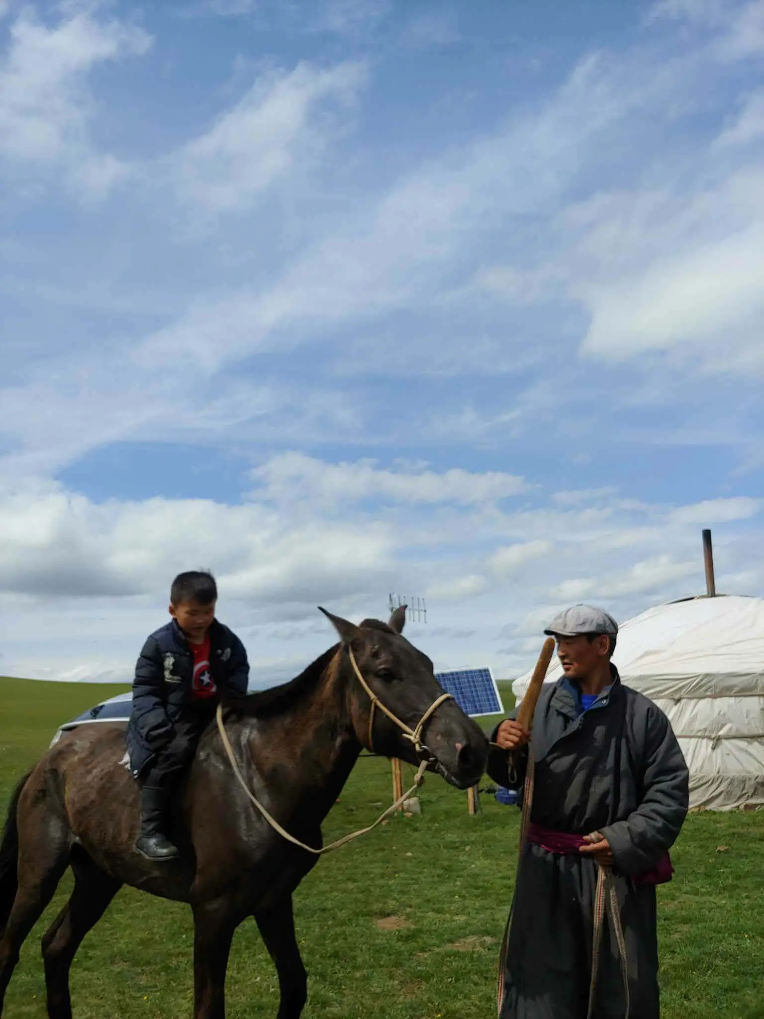 Father & son training their horse