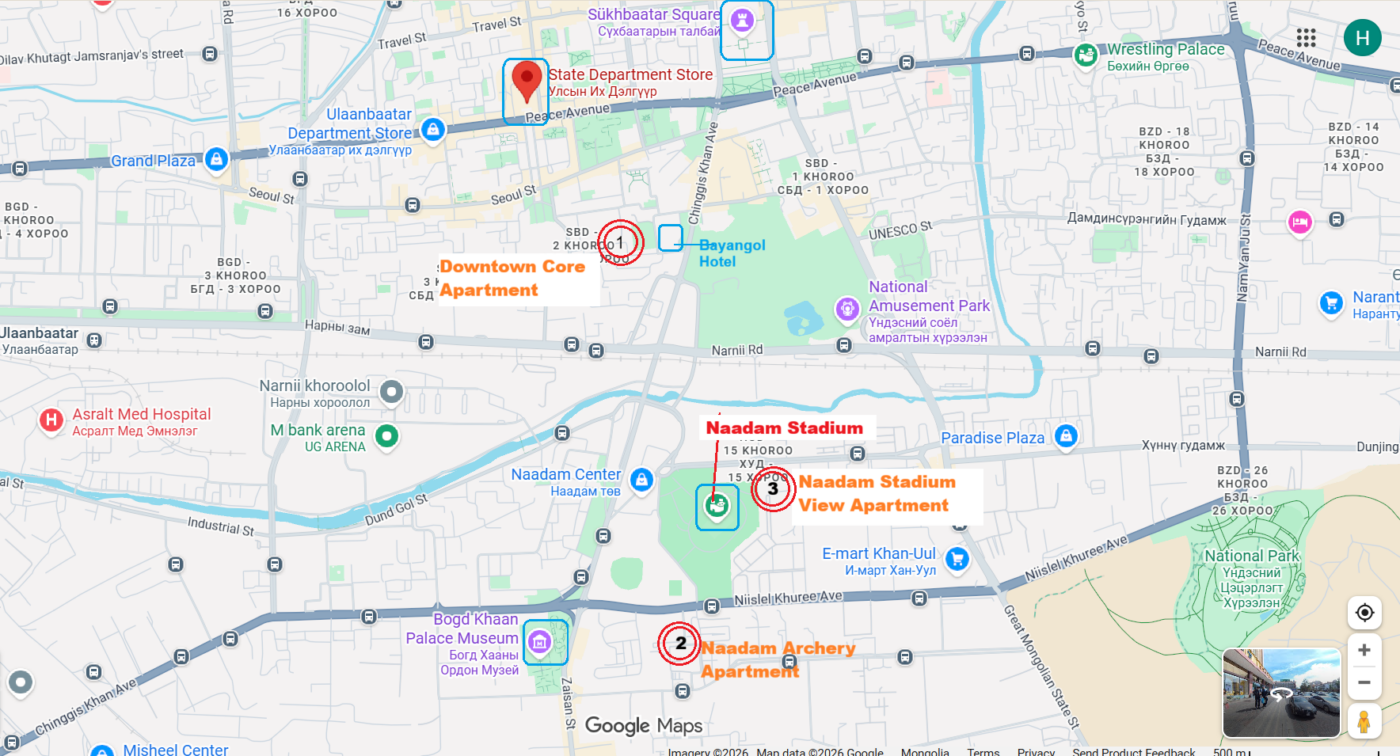 Central Ulaanbaatar map